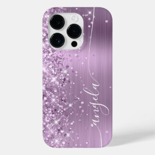 Lilac Glittery Glam Signature Case-Mate iPhone 14 Pro Case