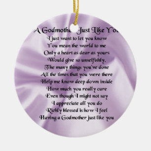 Lilac Godmother Poem Ceramic Ornament