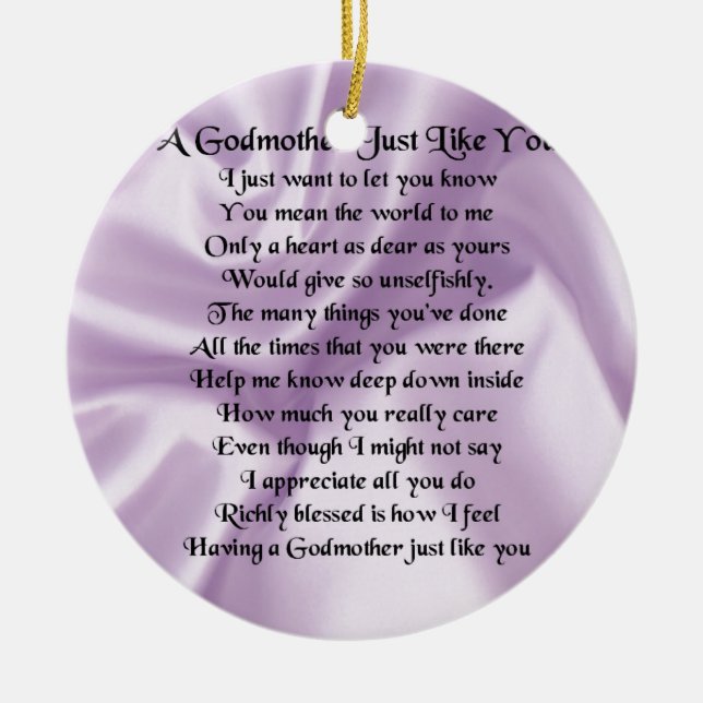Lilac   Godmother Poem Ceramic Ornament (Front)