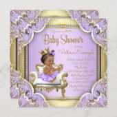 Lilac Gold Ethnic Princess Baby Shower Invitations (Front/Back)