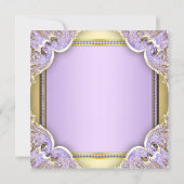 Lilac Gold Ethnic Princess Baby Shower Invitations (Back)