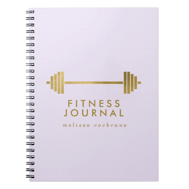 Lilac & Gold Personalized Fitness Journal (Front)