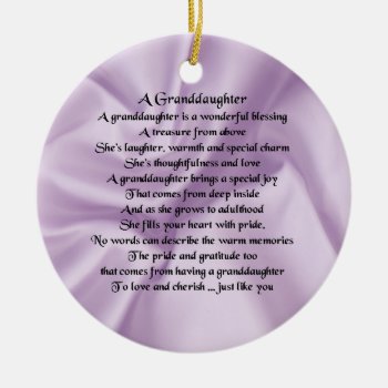 Lilac   Granddaughter Poem Ceramic Ornament by Lastminutehero at Zazzle