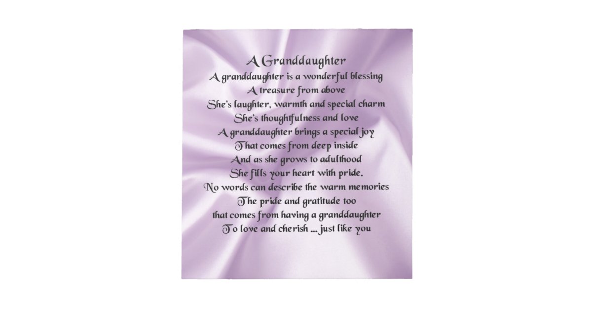 lilac Granddaughter Poem Notepad | Zazzle
