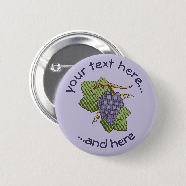 Lilac Grapes Button (Front & Back)