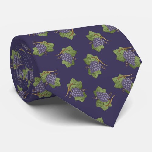 Lilac Grapes Pattern Neck Tie