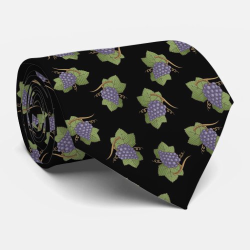 Lilac Grapes Pattern Neck Tie