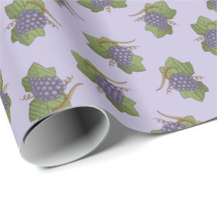 Lilac Grapes Pattern Wrapping Paper