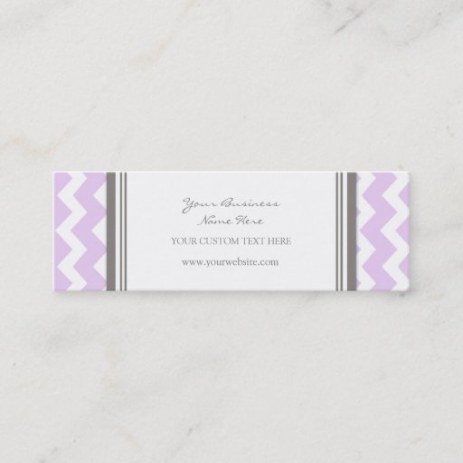 Customizable Lilac Gray Chevron Retro Business Cards