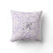 Lilac Gray Damask Pattern Monogram Pillow