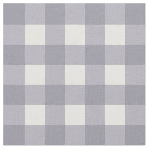 Lilac Gray & White Gingham Check Fabric