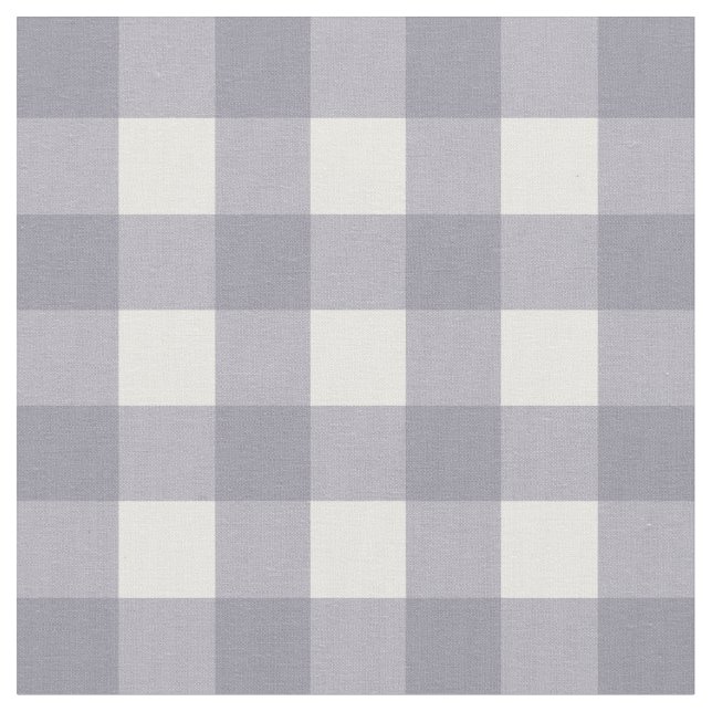 Lilac Gray & White Gingham Check Fabric (Close Up)