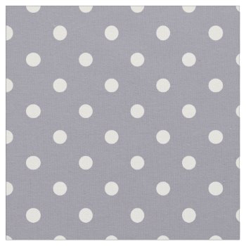 Lilac Gray & White Polka Dot Fabric by StripyStripes at Zazzle
