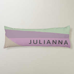 Lilac Green Geometric Color Block Personalized Body Pillow