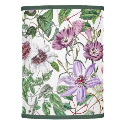 Lilac Green White Vintage Botanical Flowers Lamp Shade