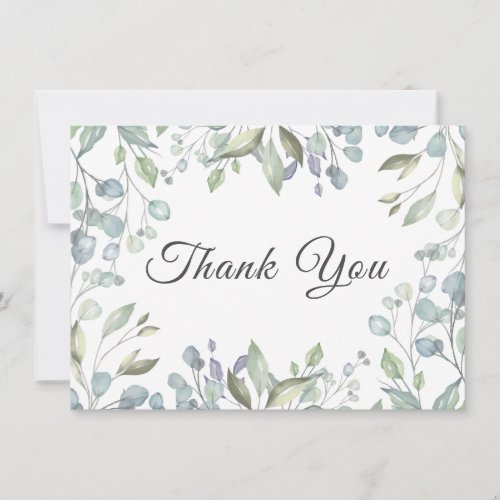 Lilac Greenery Floral Wedding Thank You Card