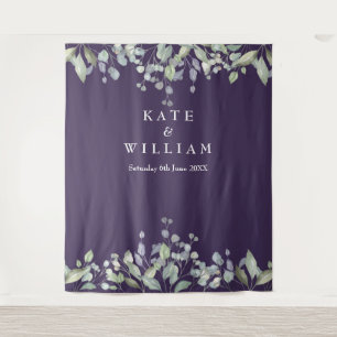 Lilac Greenery Purple Wedding Photo Backdrop