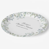 Lilac greenery Watercolour Floral Bridal Shower Paper Plates (Angled)