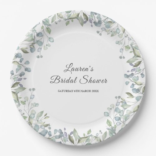 Lilac greenery Watercolour Floral Bridal Shower Paper Plates