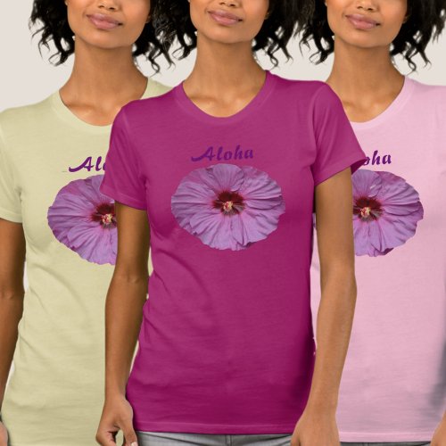 Lilac Hibiscus Hawaiian Aloha T_Shirt