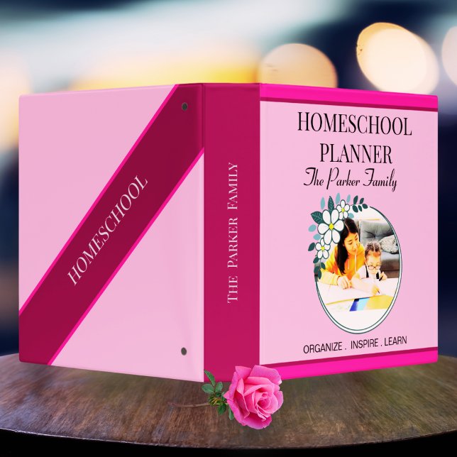 Lilac Homeschool Planner | Custom Name & Photo  3 Ring Binder (Creator Uploaded)