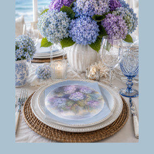 Lilac Hydrangea Watercolor Luncheon Napkin