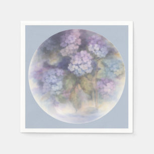 Lilac Hydrangea Watercolor Luncheon Napkin