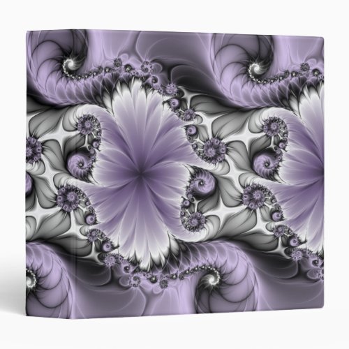 Lilac Illusion Abstract Floral Fractal Art Fantasy 3 Ring Binder
