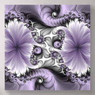 Lilac Illusion Abstract Floral Fractal Art Fantasy Acrylic Photo Tile