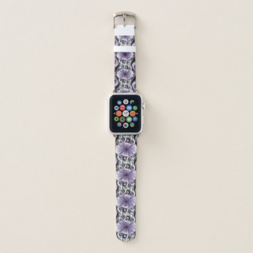 Lilac Illusion Abstract Floral Fractal Art Fantasy Apple Watch Band