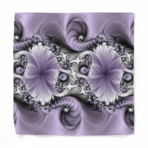 Lilac Illusion Abstract Floral Fractal Art Fantasy Bandana
