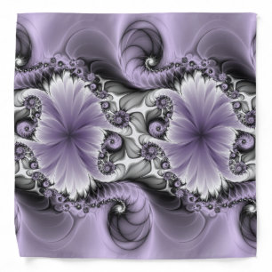 Lilac Illusion Abstract Floral Fractal Art Fantasy Bandana