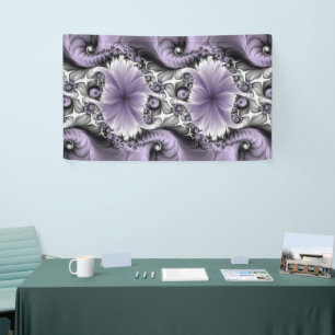 Lilac Illusion Abstract Floral Fractal Art Fantasy Banner