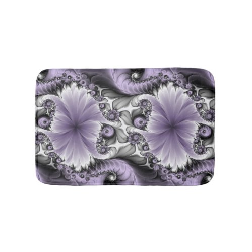 Lilac Illusion Abstract Floral Fractal Art Fantasy Bath Mat