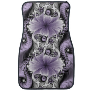 Lilac Illusion Abstract Floral Fractal Art Fantasy Car Floor Mat