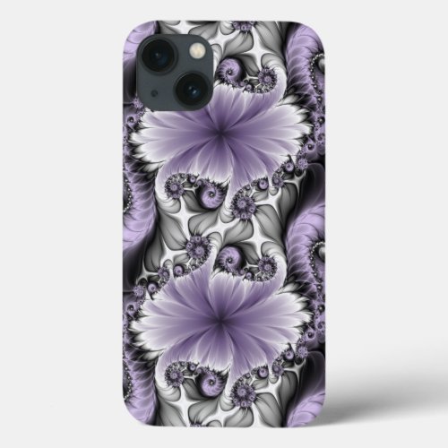 Lilac Illusion Abstract Floral Fractal Art Fantasy iPhone 13 Case