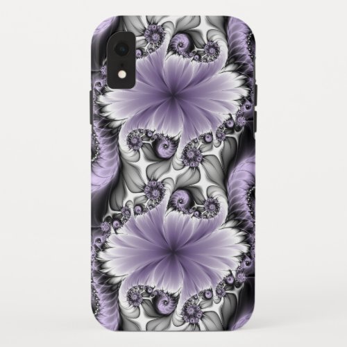 Lilac Illusion Abstract Floral Fractal Art Fantasy iPhone XR Case