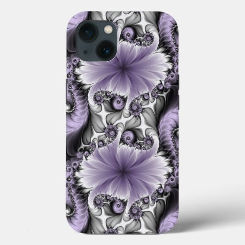 Lilac Illusion Abstract Floral Fractal Art Fantasy iPhone 13 Case