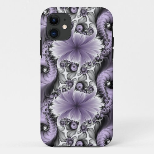 Lilac Illusion Abstract Floral Fractal Art Fantasy iPhone 11 Case