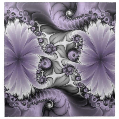 Lilac Illusion Abstract Floral Fractal Art Fantasy Cloth Napkin