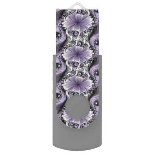 Lilac Illusion Abstract Floral Fractal Art Fantasy Flash Drive