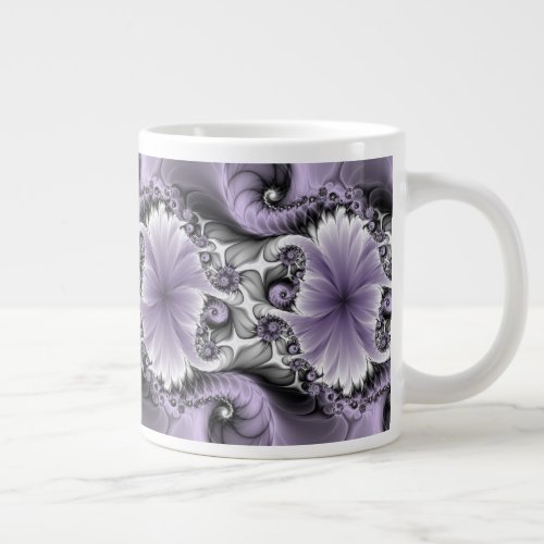 Lilac Illusion Abstract Floral Fractal Art Fantasy Giant Coffee Mug