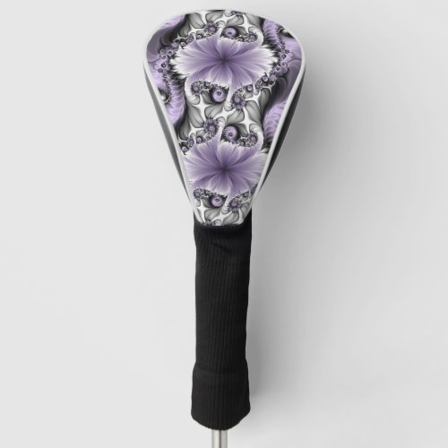 Lilac Illusion Abstract Floral Fractal Art Fantasy Golf Head Cover