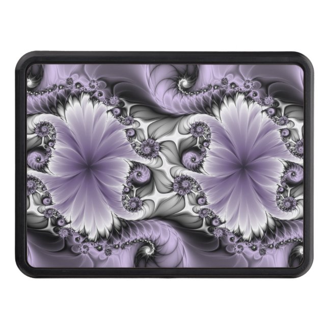 Lilac Illusion Abstract Floral Fractal Art Fantasy Hitch Cover (Front)