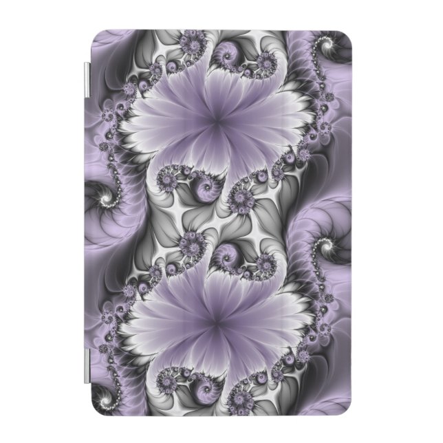 Lilac Illusion Abstract Floral Fractal Art Fantasy iPad Mini Cover (Front)