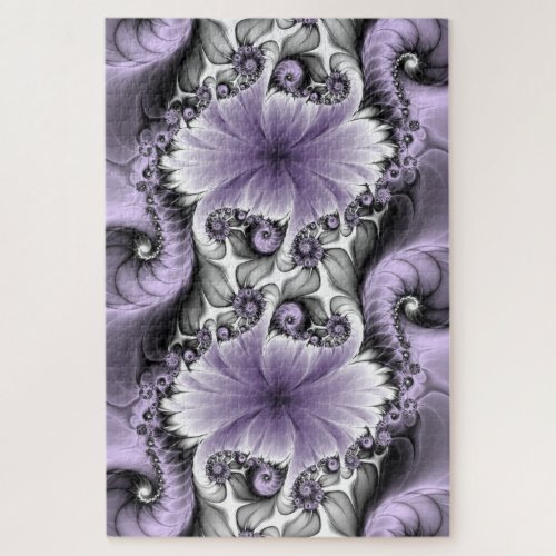 Lilac Illusion Abstract Floral Fractal Art Fantasy Jigsaw Puzzle