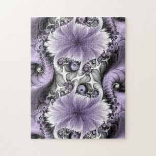 Lilac Illusion Abstract Floral Fractal Art Fantasy Jigsaw Puzzle