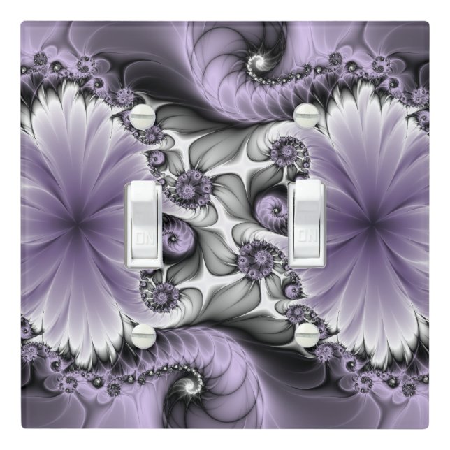 Lilac Illusion Abstract Floral Fractal Art Fantasy Light Switch Cover (In Situ)