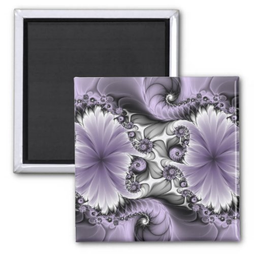 Lilac Illusion Abstract Floral Fractal Art Fantasy Magnet