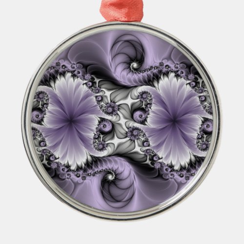 Lilac Illusion Abstract Floral Fractal Art Fantasy Metal Ornament